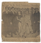 Moe Howard's Newspaper Clippings From 1927, Mostly Regarding Community Theater, But Also With Photo of Ted Healy & Moe ''Mr. Stooge No. 1'' -- About 10 Clippings, Glued to Paper -- Good Condition